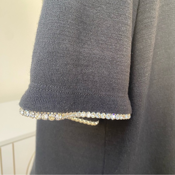 Noli Rhinestone-Trim Crew Tee in Black Size S, NWOT (Made in USA) - Picture 6 of 6